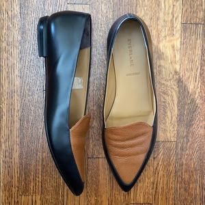 Everlane Modern Point Two toned black and cognac